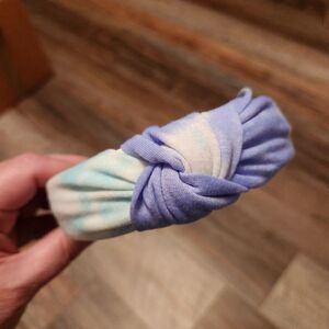 Groovy Blue and Green Tie Dye Top Knot Headband